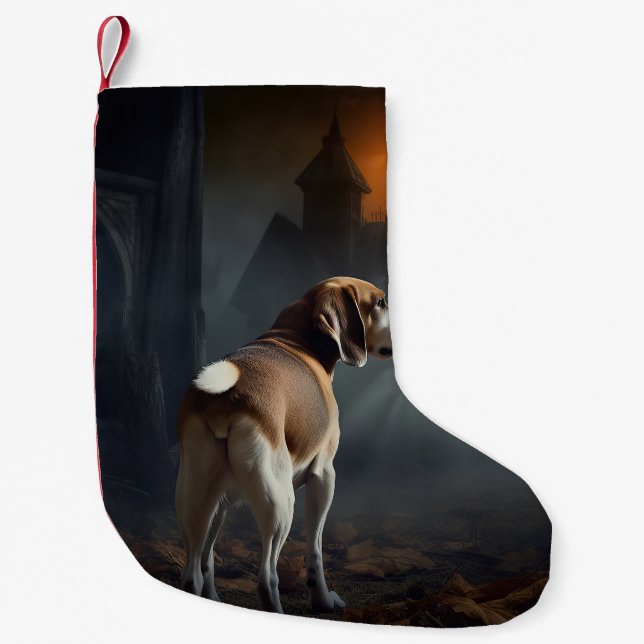 Beagle Halloween Beängstigend Kleiner Weihnachtsstrumpf (Vorderseite)