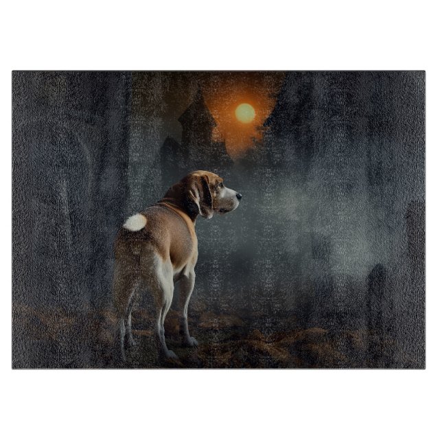 Beagle Halloween Beängstigend Schneidebrett (Vorderseite)