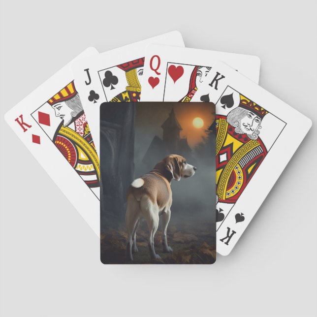 Beagle Halloween Beängstigend Spielkarten (Rückseite)