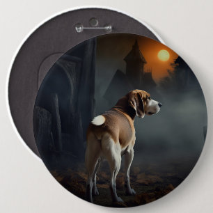 Beagle Halloween Gruselig Button