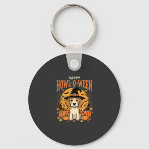 Beagle Halloween Howl-O-Ween Hund Kürbis Design_1 Schlüsselanhänger