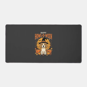 Beagle Halloween Howl-O-Ween Hund Kürbis Design_1 Schreibtischunterlage
