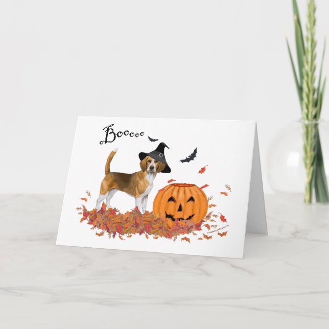 Beagle Halloween Karte (Vorderseite)