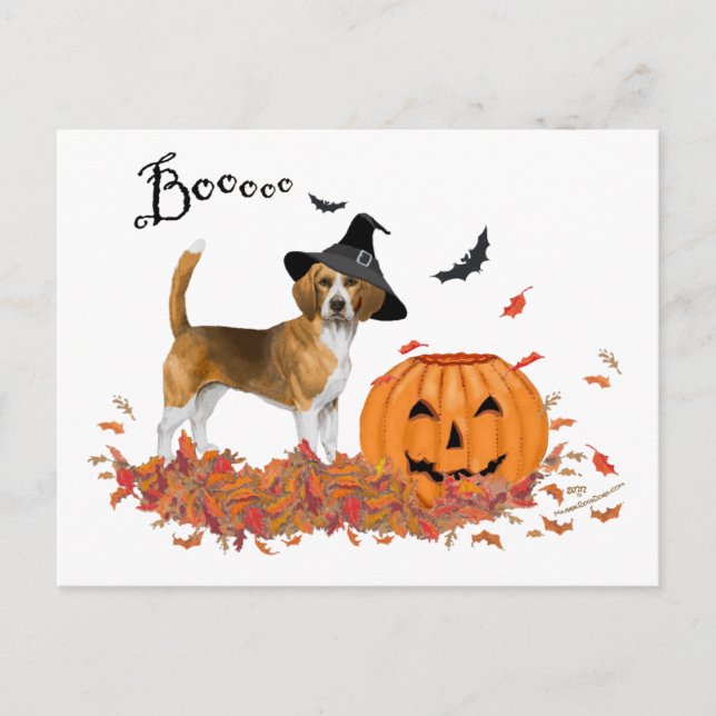 Beagle Halloween Postkarte (Vorderseite)