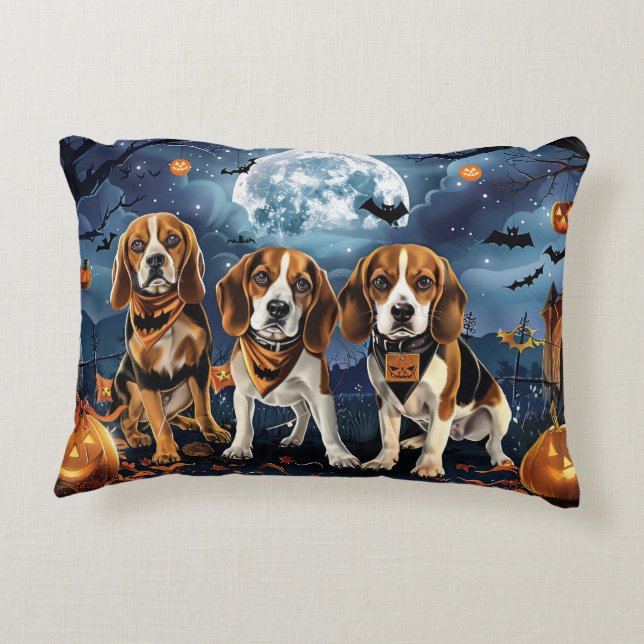Beagle Halloween Spooky Dekokissen (Rückseite)
