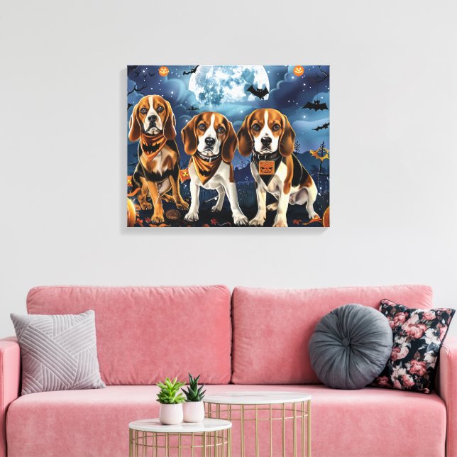 Beagle Halloween Spooky Leinwanddruck (Insitu (Wohnzimmer))