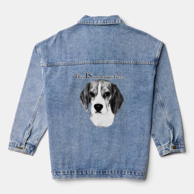 Beagle Happy Face Denim Veste (Verso)
