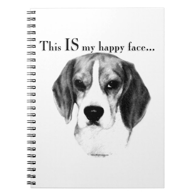 Beagle Happy Face; Happy Beagle; Grumpy Beagle Notizblock (Vorderseite)