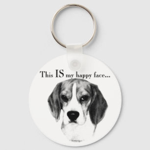 Beagle Happy Face; Happy Beagle; Grumpy Beagle Schlüsselanhänger