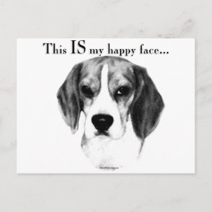 Beagle Happy Face Postkarte