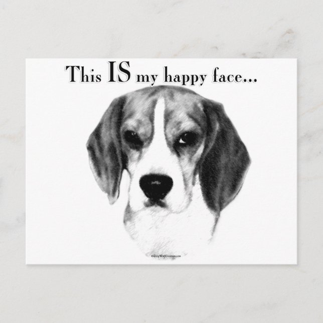 Beagle Happy Face Postkarte (Vorderseite)