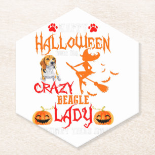 Beagle Happy Halloween Crazy Beagle Lady Untersetzer