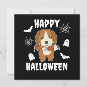 Beagle Happy Halloween Dog Kostüm Einladung