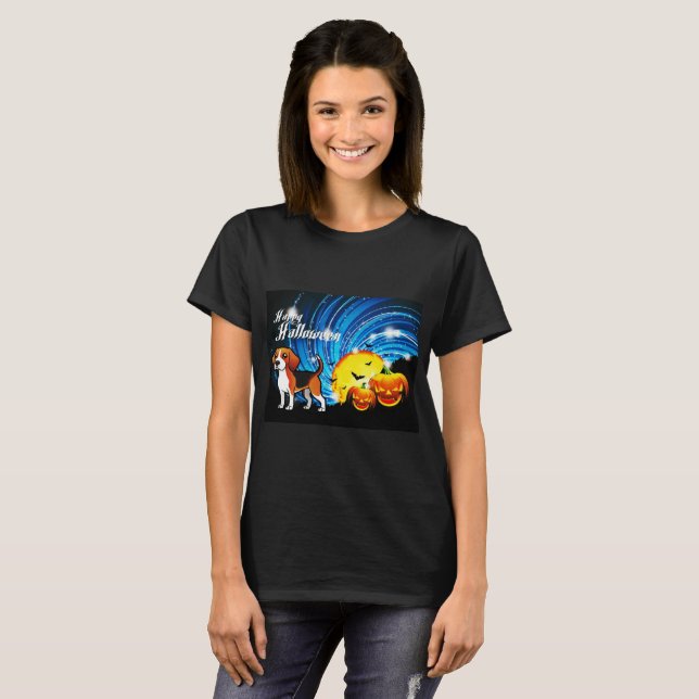 Beagle Happy Halloween T-Shirt (Vorne ganz)