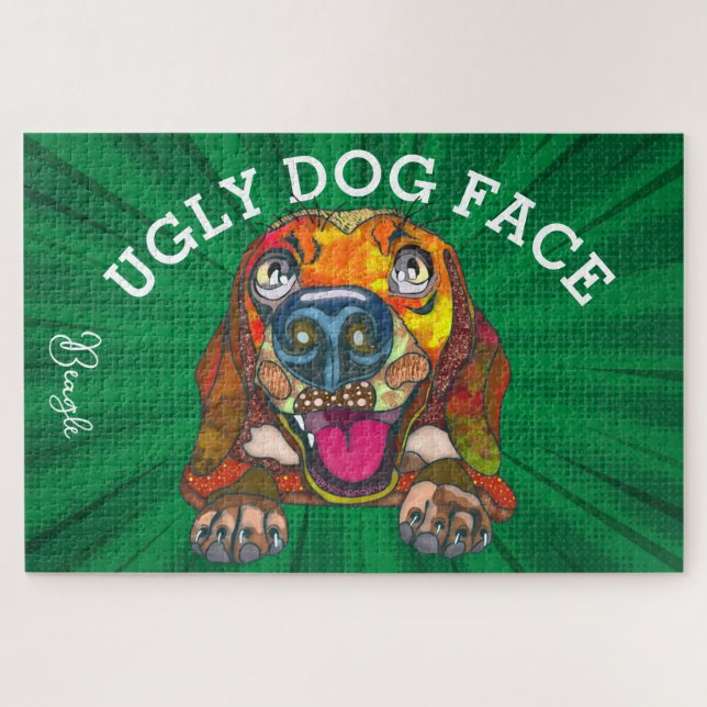 Beagle hässliches Hundegesicht 1000 Stück (Horizontal)