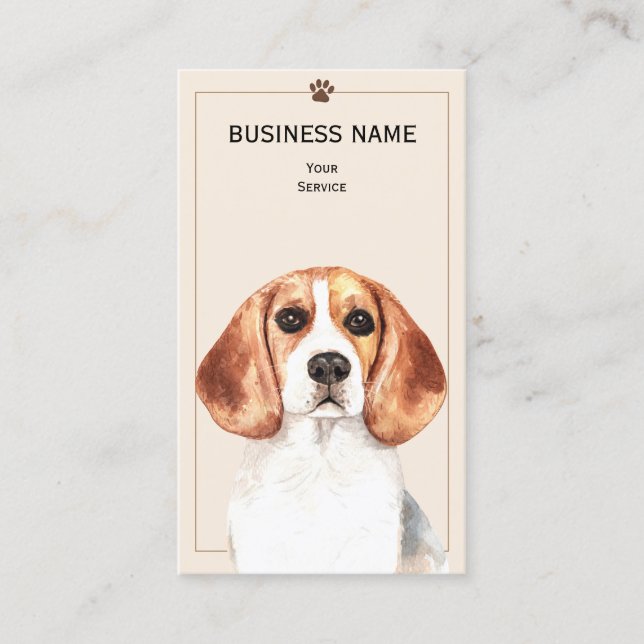 Beagle Haustier Groomer/Tierärztin/Sitze Visitenkarte (Vorderseite)