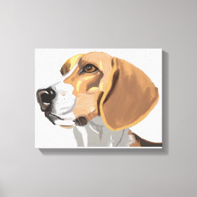 Beagle Head Portrait Leinwanddruck (Vorderseite)