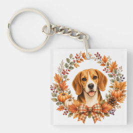 Beagle-Herbstkranz Schlüsselanhänger
