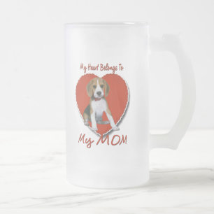 Beagle-Herz gehört MAMA Mattglas Bierglas