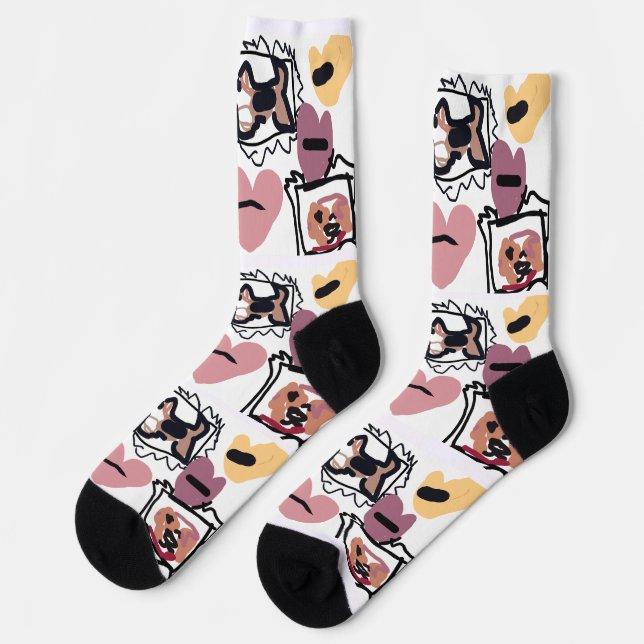Beagle-Herzen  Socken (Linkes Detail)