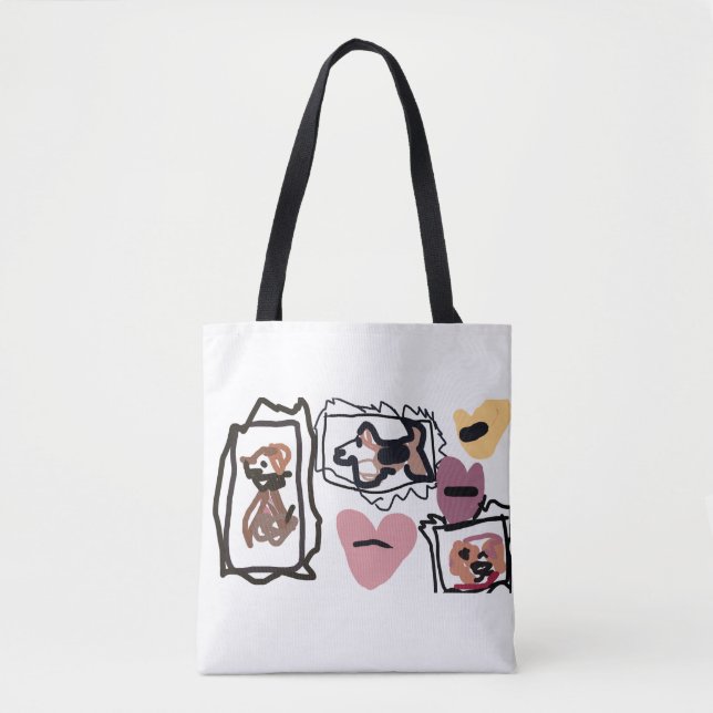 Beagle-Herzen  Tasche (Vorderseite)