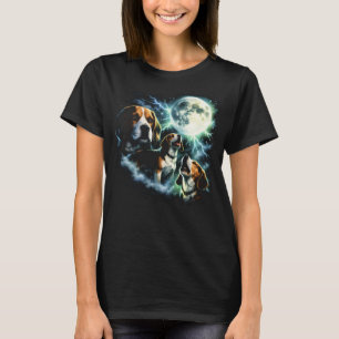 Beagle Heult den Mond – Jagdhund Nacht T-Shirt