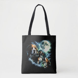 Beagle Heult den Mond – Jagdhund Nacht Tasche