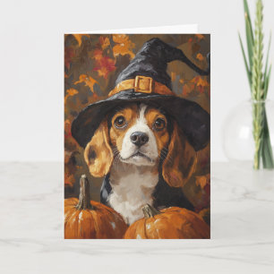 Beagle Hexenmeister Halloween Feiertagskarte