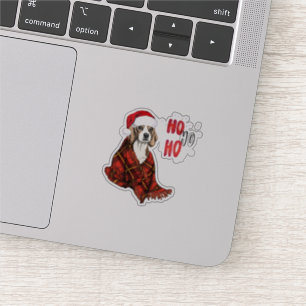 Beagle Ho Ho Ho Transparent Aufkleber