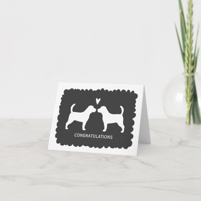 Beagle Hochzeit Hund Lover Herzlichen Glückwunsch  Karte (Vorderseite)