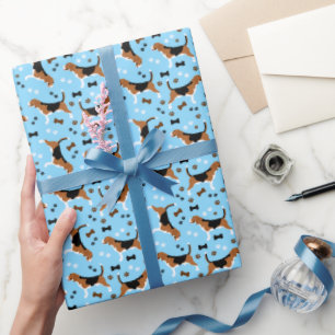Beagle Hogs Beagle Blue Geschenkpapier