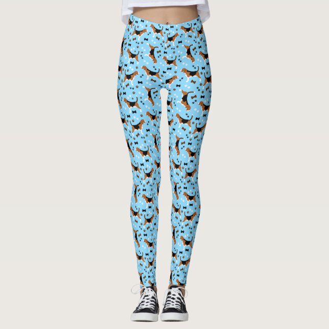 Beagle Hound Dog Beagle Muster Drucke Leggings (Vorderseite)