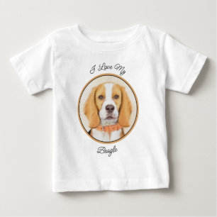 Beagle Hound Dog Malerei Original Tierart Baby T-shirt