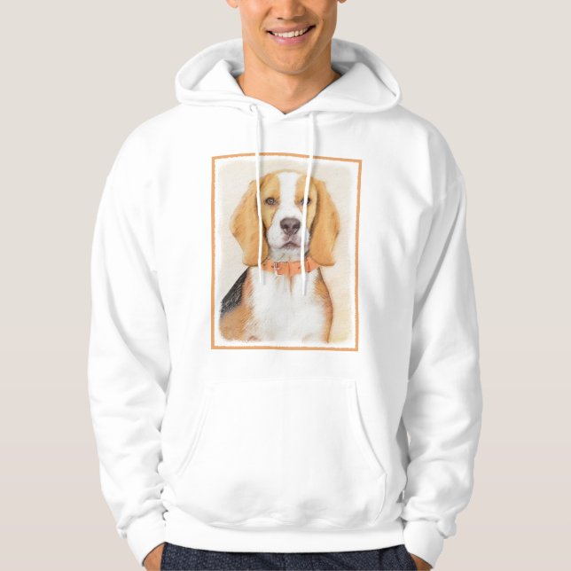 Beagle Hound Dog Malerei Original Tierart Hoodie (Vorderseite)