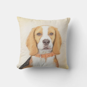 Beagle Hound Dog Malerei Original Tierart Kissen