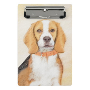 Beagle Hound Dog Malerei Original Tierart Mini Klemmbrett