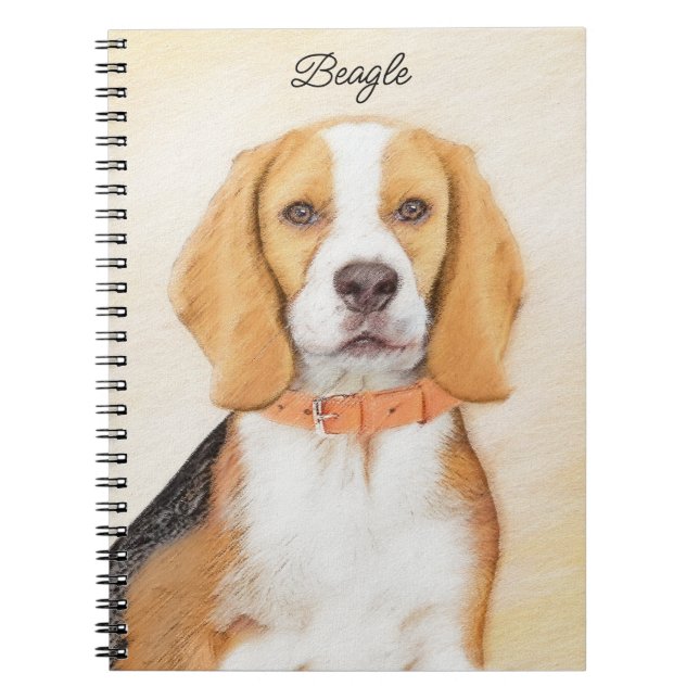 Beagle Hound Dog Malerei Original Tierart Notizblock (Vorderseite)