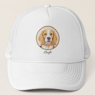 Beagle Hound Dog Malerei Original Tierart Truckerkappe