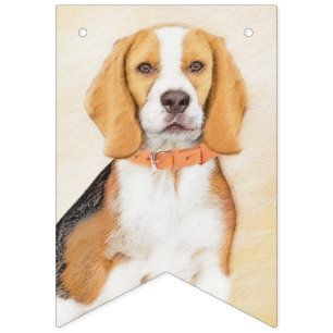Beagle Hound Dog Malerei Original Tierart Wimpelkette
