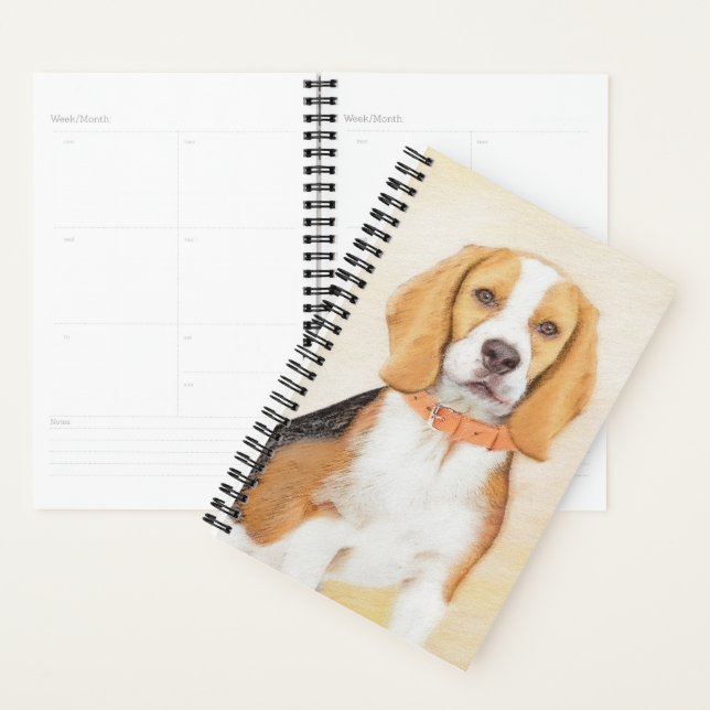Beagle Hound Dog Peinture Animal Art original (Devant avec enveloppe)
