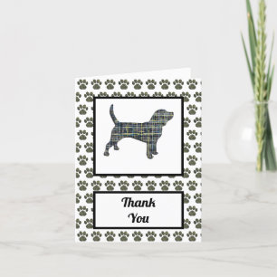 Beagle Hound Dog Silhouette Grid Danke