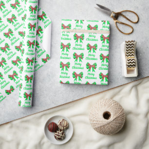 Beagle Hound Frohe Weihnachtshund & Bow White Geschenkpapier