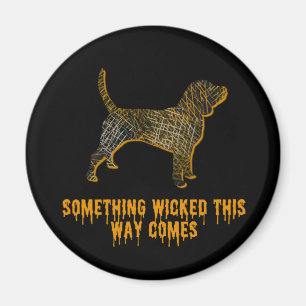 Beagle Hound Hund Silhouette Spaß Halloween Magnet