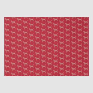 Beagle Hound Hund Weihnachts-Silhouette Rot Seidenpapier