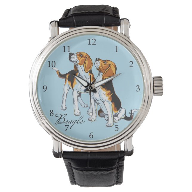 Beagle Hounds Armbanduhr (Vorderseite)