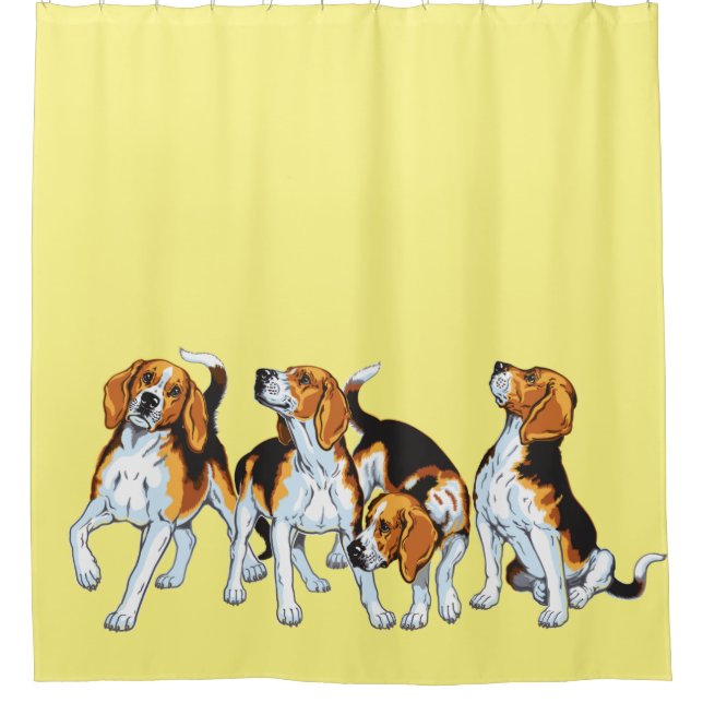Beagle Hounds Duschvorhang (Vorderseite)