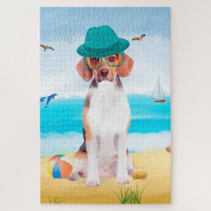 Beagle-Hund am Strand
