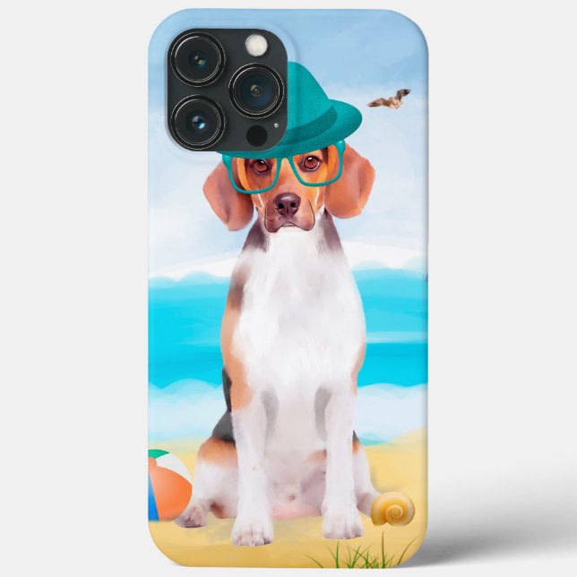 Beagle-Hund am Strand Case-Mate iPhone Hülle (Rückseite)