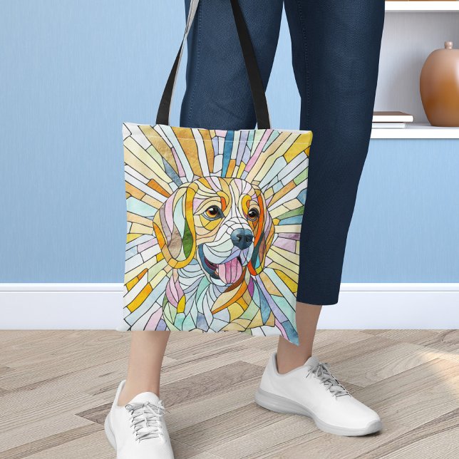 Beagle-Hund - farbenfrohe Mosaikkunst Tasche (Von Creator hochgeladen)