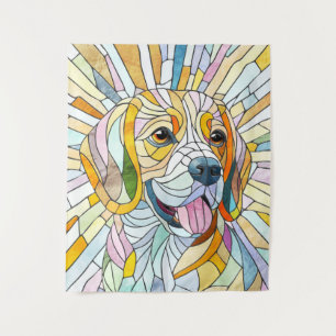 Beagle-Hund - farbenfrohe Mosaikkunst Wandteppich